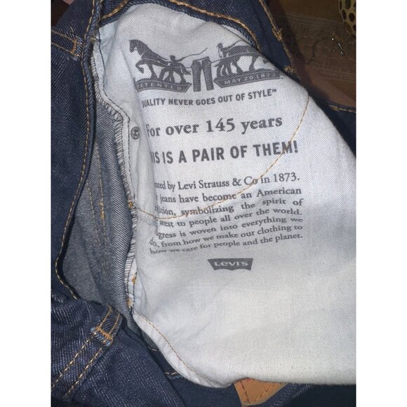 Levis 505 Mens Straight Leg Jeans W32 L32 Dark Indigo Denim Work Wear Utility - Picture 5 of 14